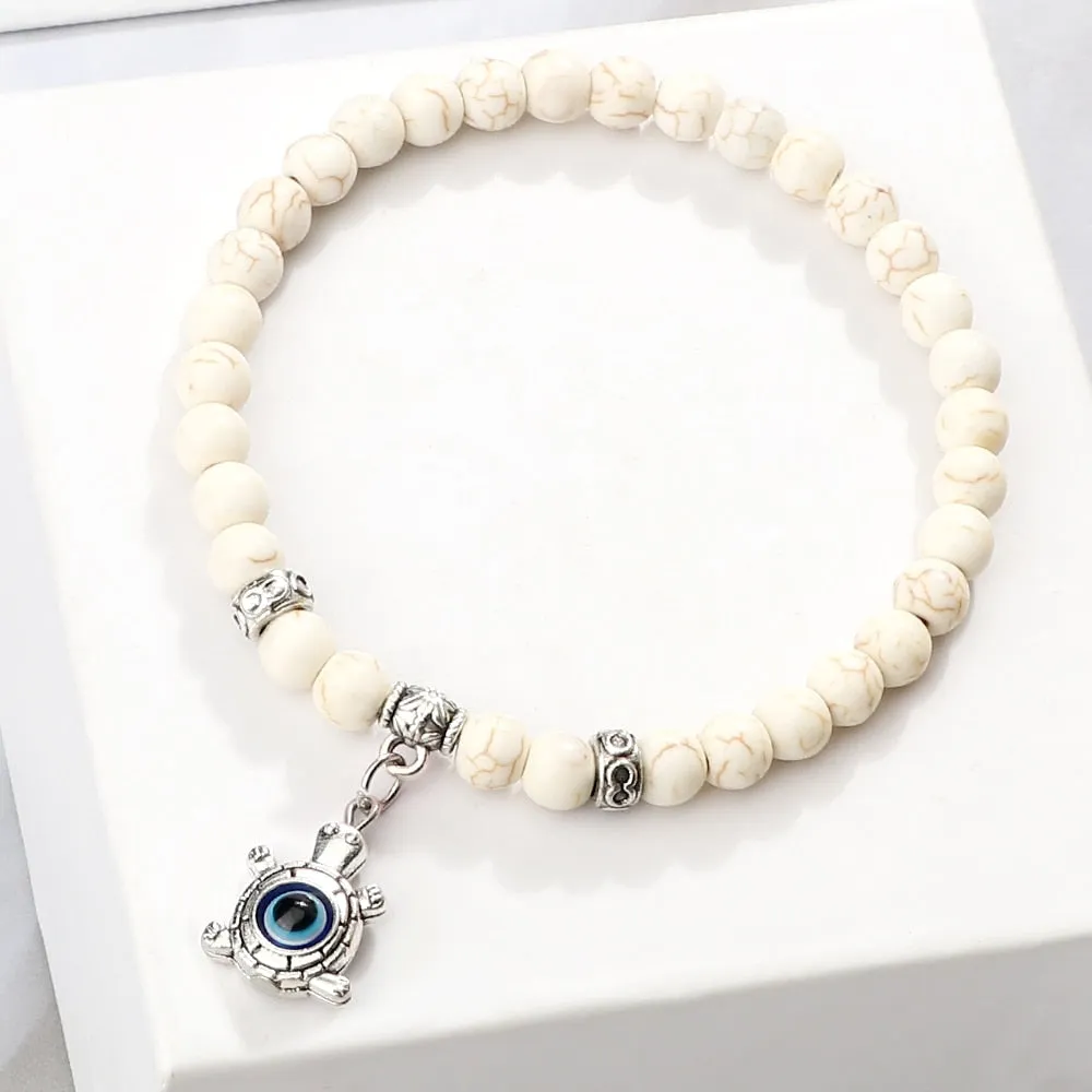 Natural Stone Lucky Evil Eye Beads Bracelets For Women Men