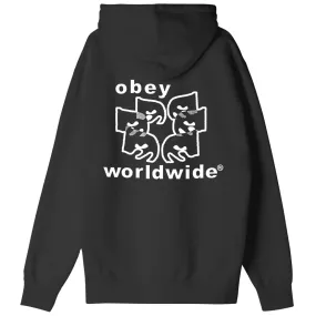 Obey Felpa con cappuccio da uomo Wordwide Eyes Heavyweight 117463364 nero