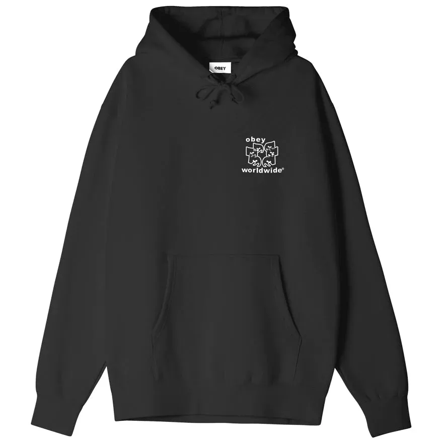Obey Felpa con cappuccio da uomo Wordwide Eyes Heavyweight 117463364 nero