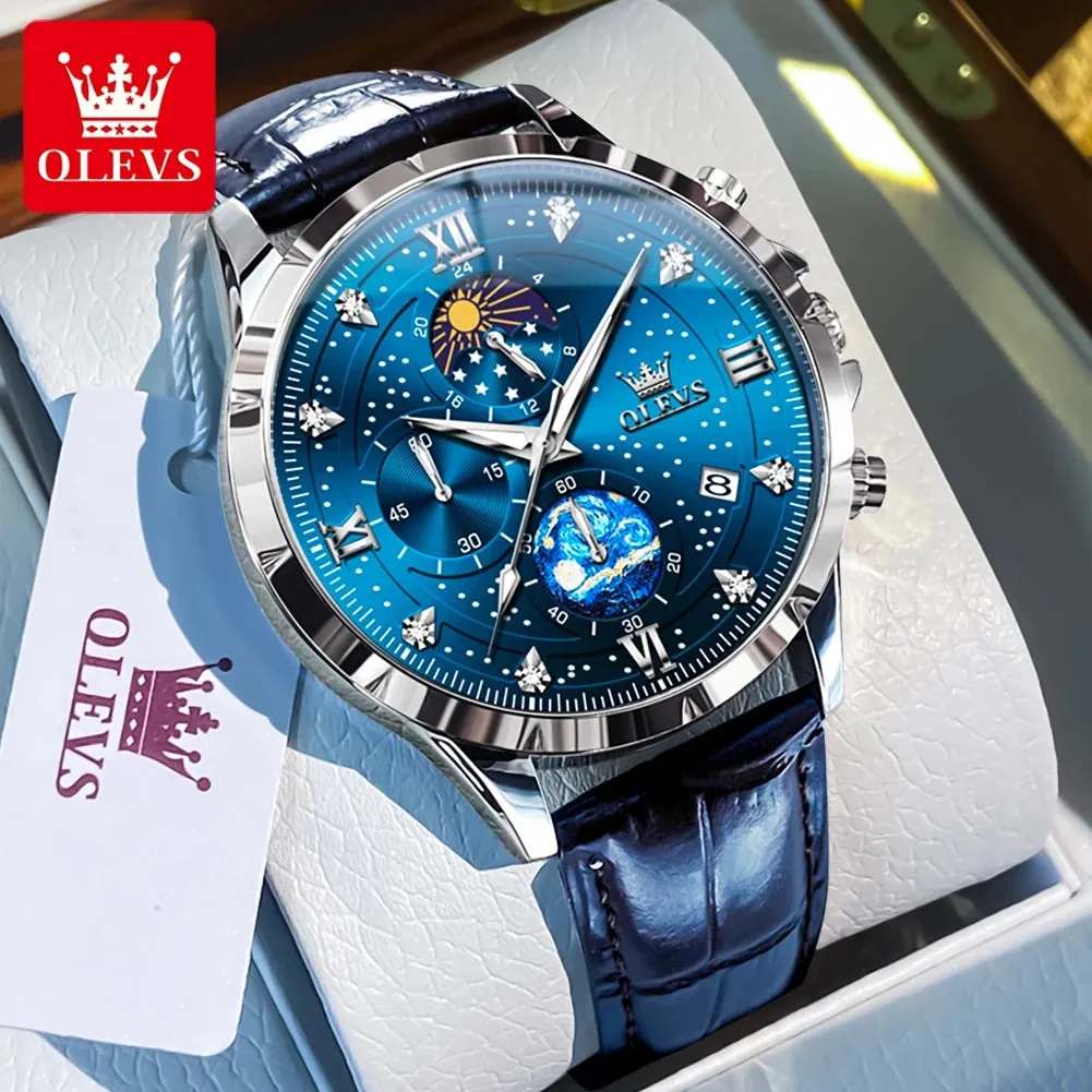 OLEVS 9807 Men's Luxury Watch - A Celestial Timepiece
