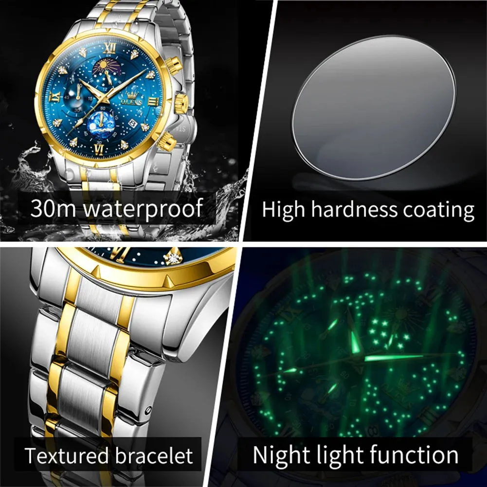 OLEVS 9807 Men's Luxury Watch - A Celestial Timepiece