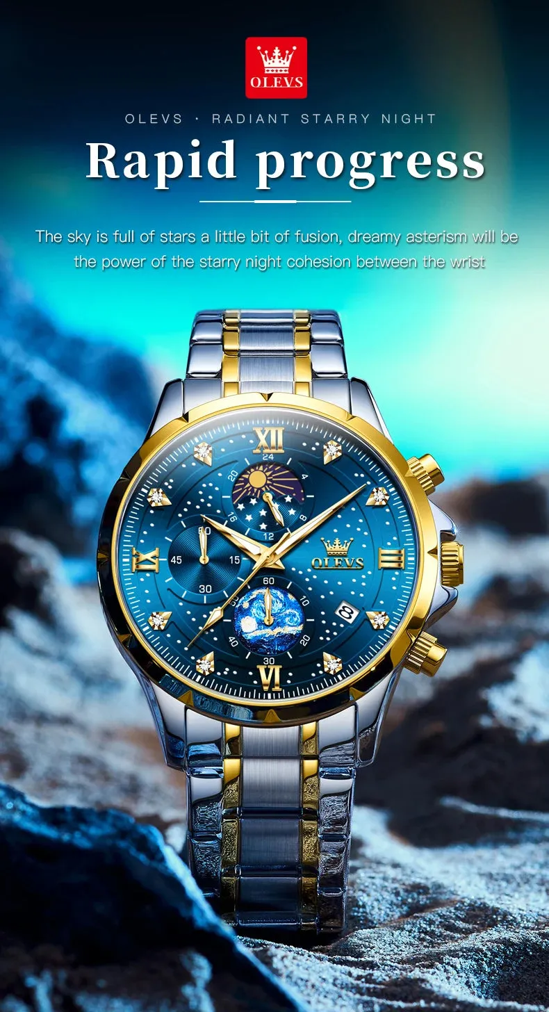 OLEVS 9807 Men's Luxury Watch - A Celestial Timepiece