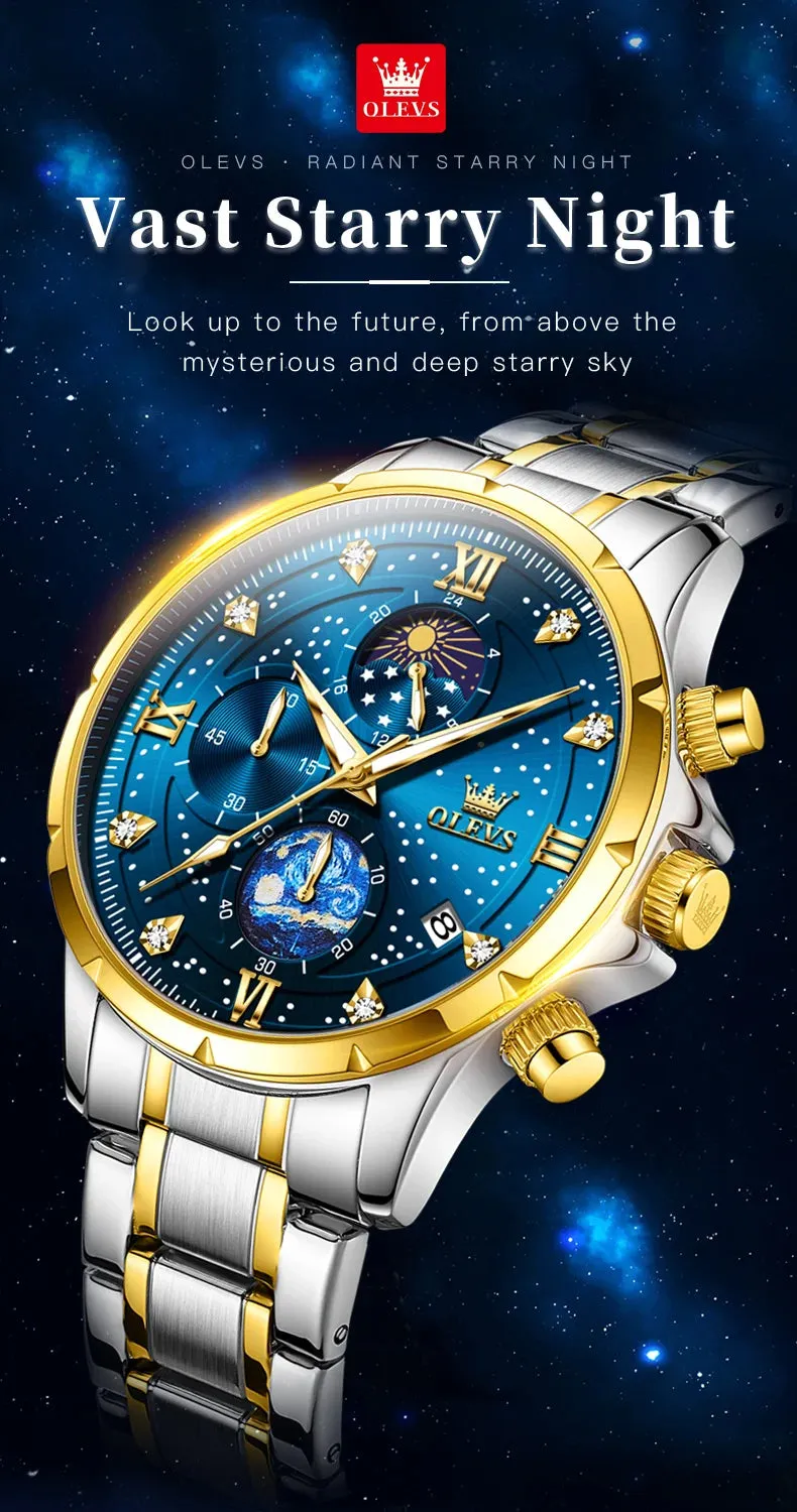 OLEVS 9807 Men's Luxury Watch - A Celestial Timepiece