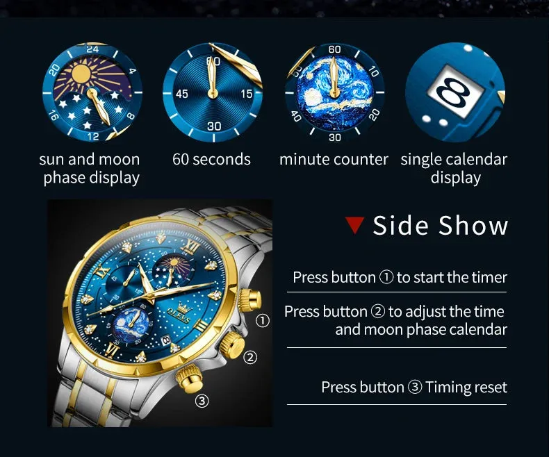 OLEVS 9807 Men's Luxury Watch - A Celestial Timepiece