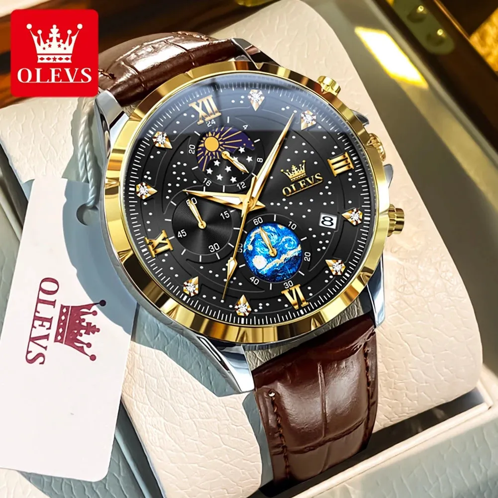 OLEVS 9807 Men's Luxury Watch - A Celestial Timepiece