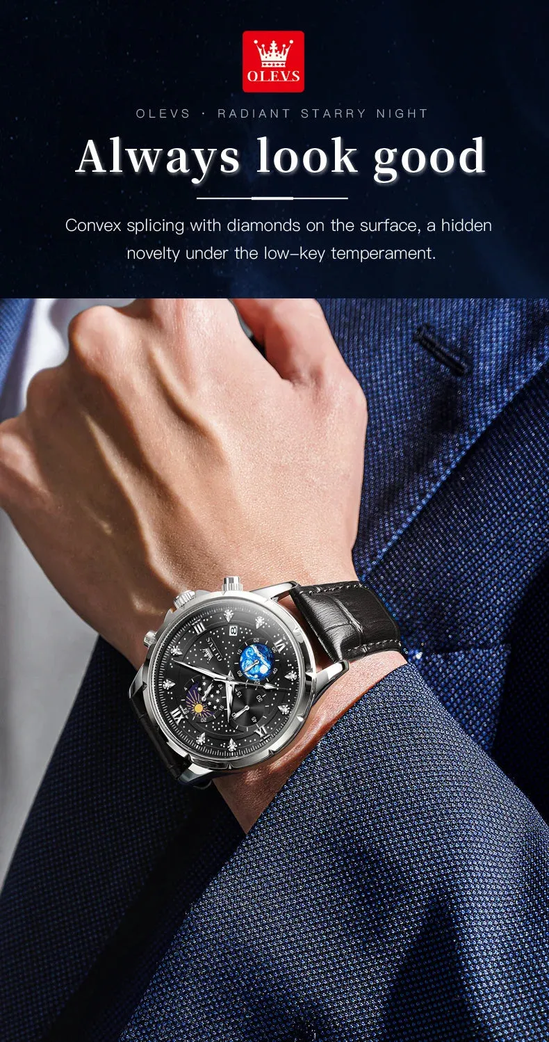 OLEVS 9807 Men's Luxury Watch - A Celestial Timepiece