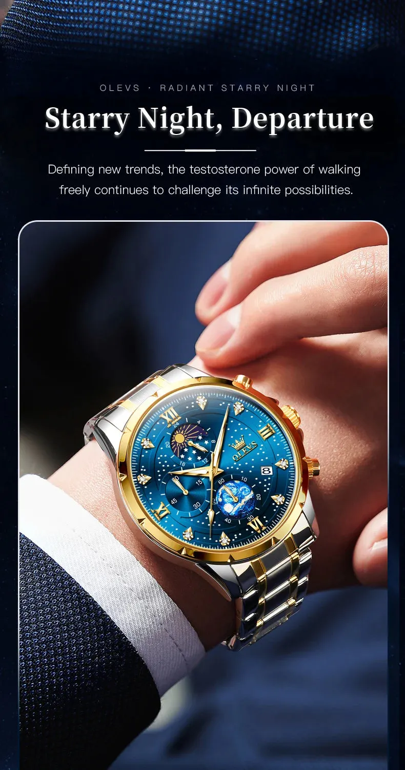 OLEVS 9807 Men's Luxury Watch - A Celestial Timepiece