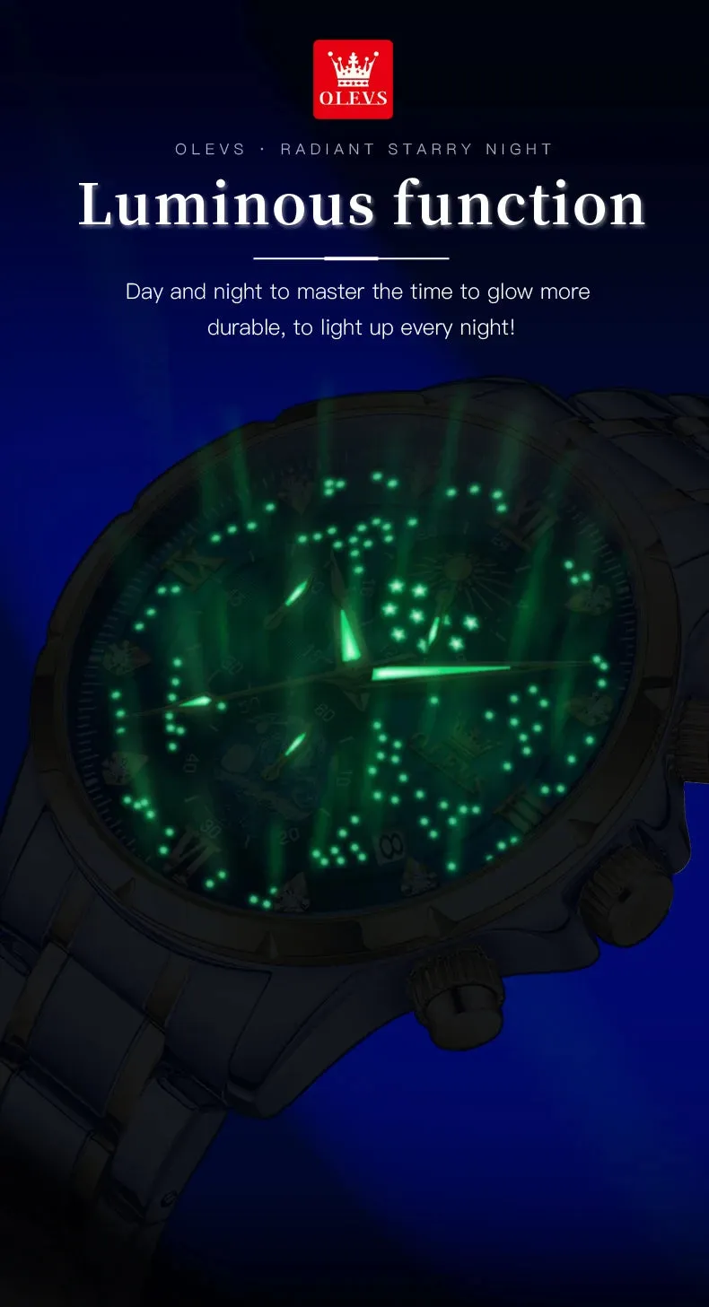 OLEVS 9807 Men's Luxury Watch - A Celestial Timepiece