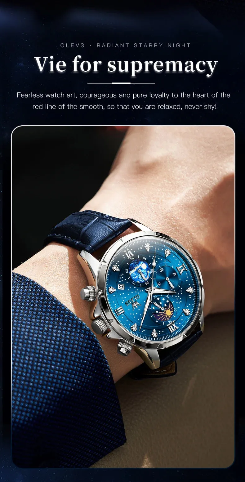 OLEVS 9807 Men's Luxury Watch - A Celestial Timepiece