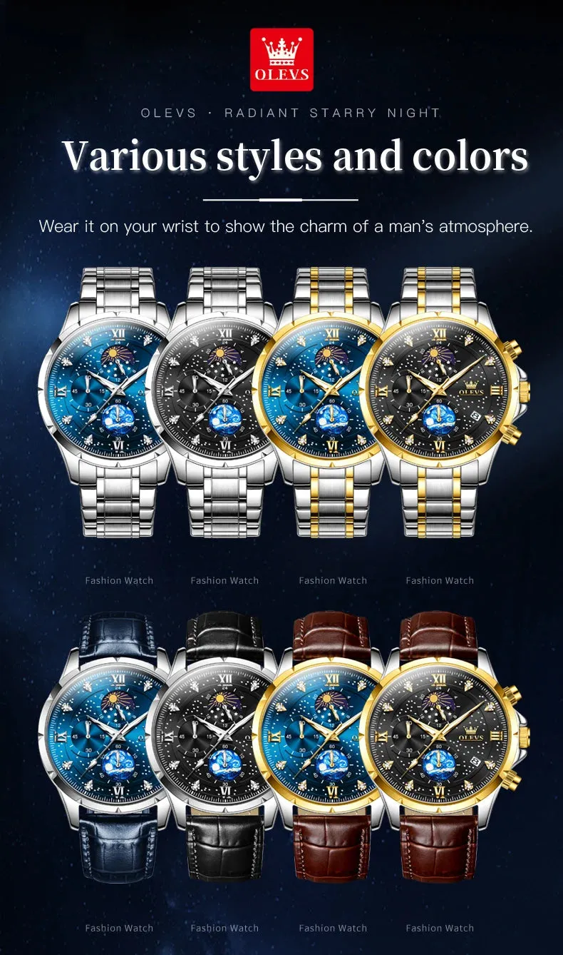 OLEVS 9807 Men's Luxury Watch - A Celestial Timepiece