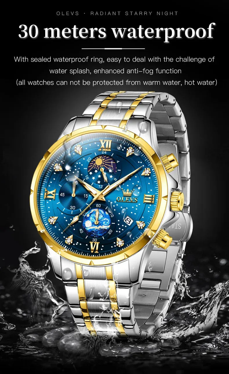 OLEVS 9807 Men's Luxury Watch - A Celestial Timepiece