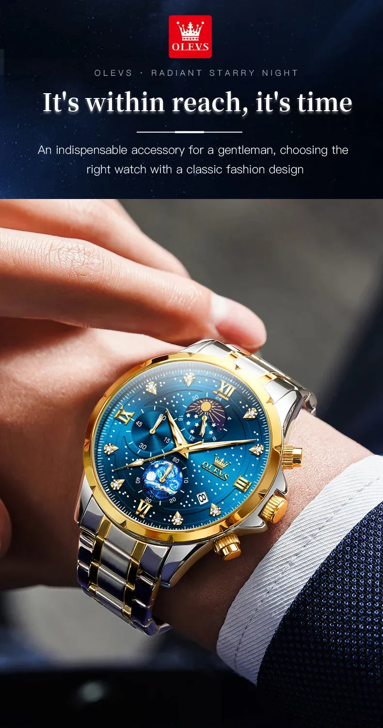 OLEVS 9807 Men's Luxury Watch - A Celestial Timepiece