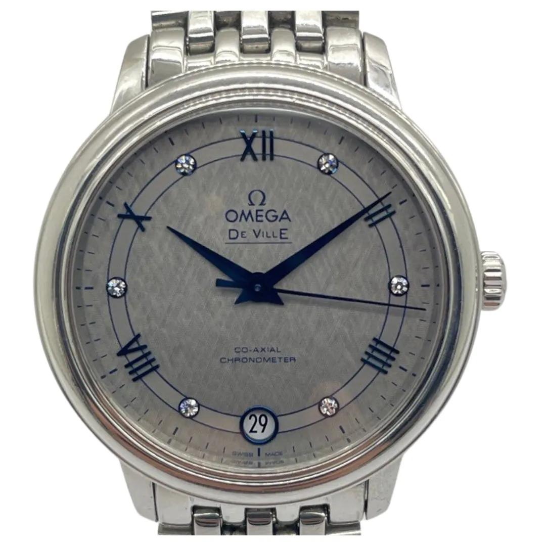 Omega De Ville Prestige 32.7mm Automatic Grey Diamond Dial Watch