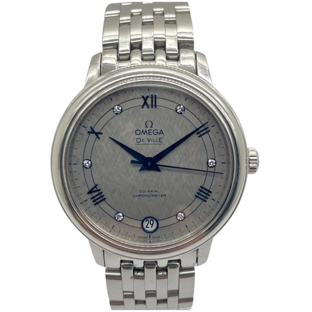 Omega De Ville Prestige 32.7mm Automatic Grey Diamond Dial Watch
