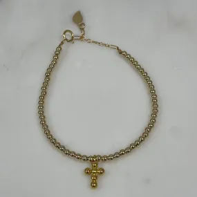 Opal Gold Beaded Cross Bracelets