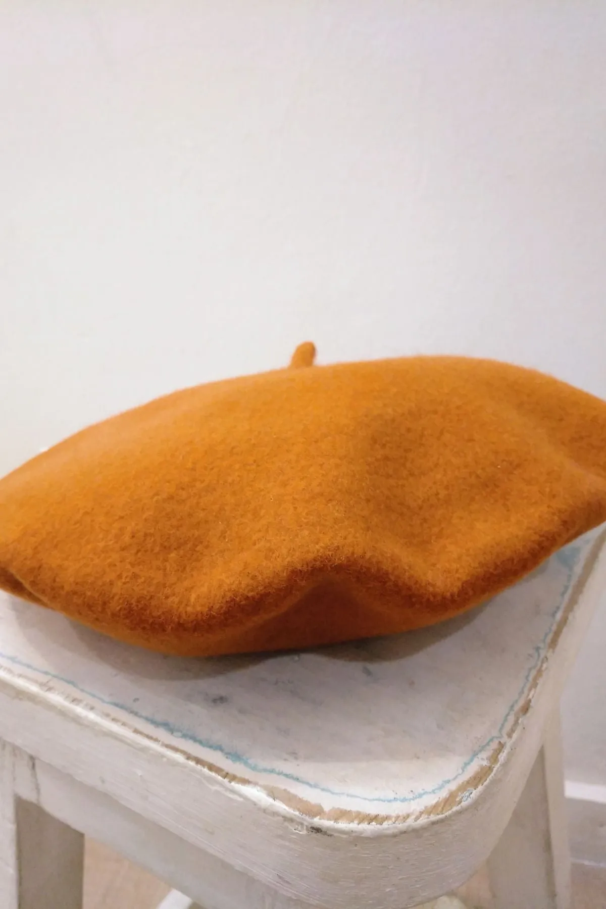 Orange Merino Wool Elosegui Beret