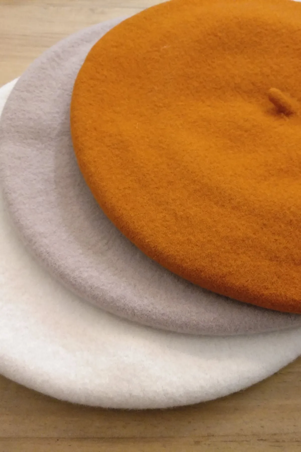Orange Merino Wool Elosegui Beret