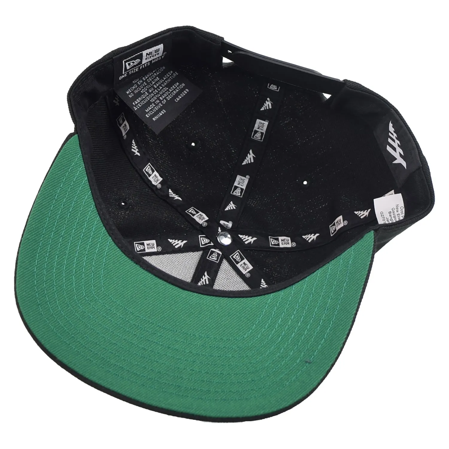 Paper Planes New Era Old Crown Men's Snapback Hat Black-Green Bottom