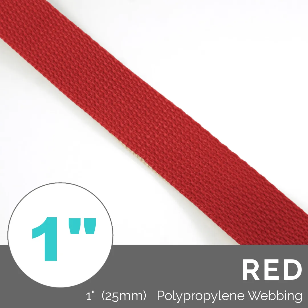 (Poly) Regular Strap Webbing 1" (25mm) Wide (Per 1 Yard)