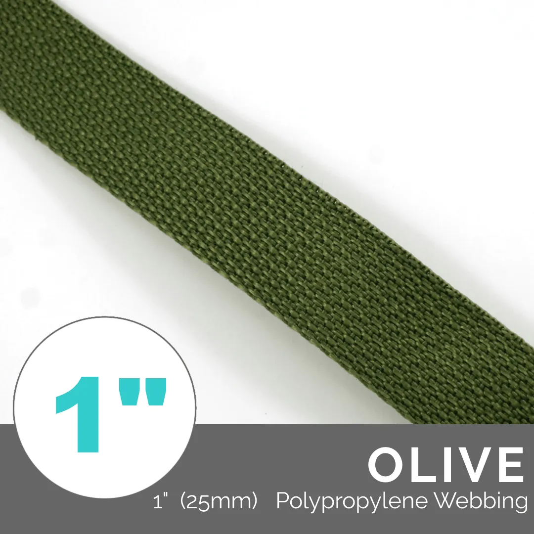 (Poly) Regular Strap Webbing 1" (25mm) Wide (Per 1 Yard)