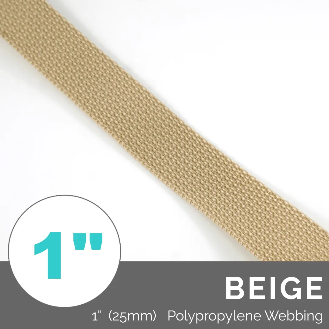 (Poly) Regular Strap Webbing 1" (25mm) Wide (Per 1 Yard)