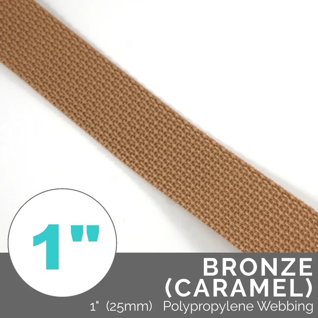 (Poly) Regular Strap Webbing 1" (25mm) Wide (Per 1 Yard)