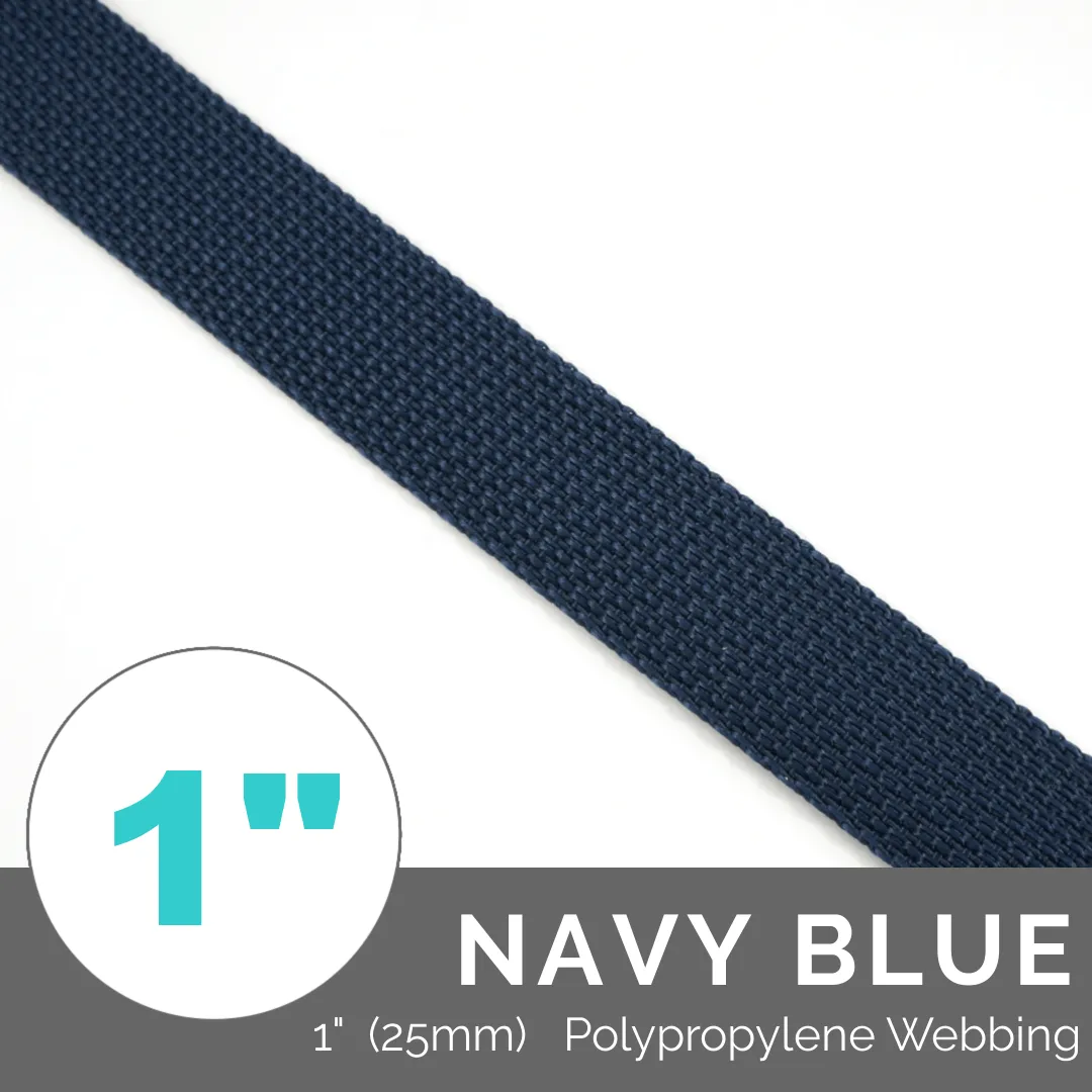 (Poly) Regular Strap Webbing 1" (25mm) Wide (Per 1 Yard)