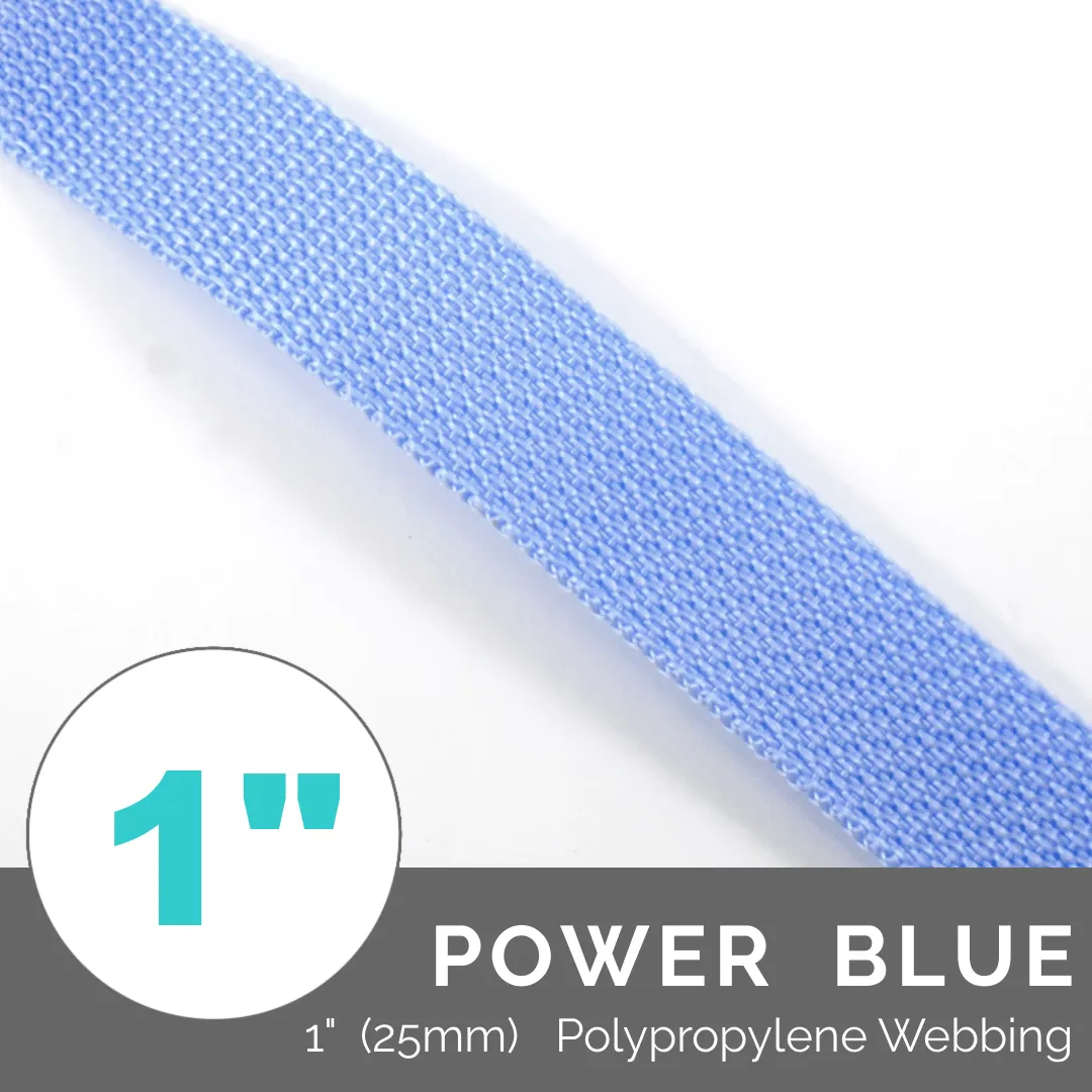 (Poly) Regular Strap Webbing 1" (25mm) Wide (Per 1 Yard)