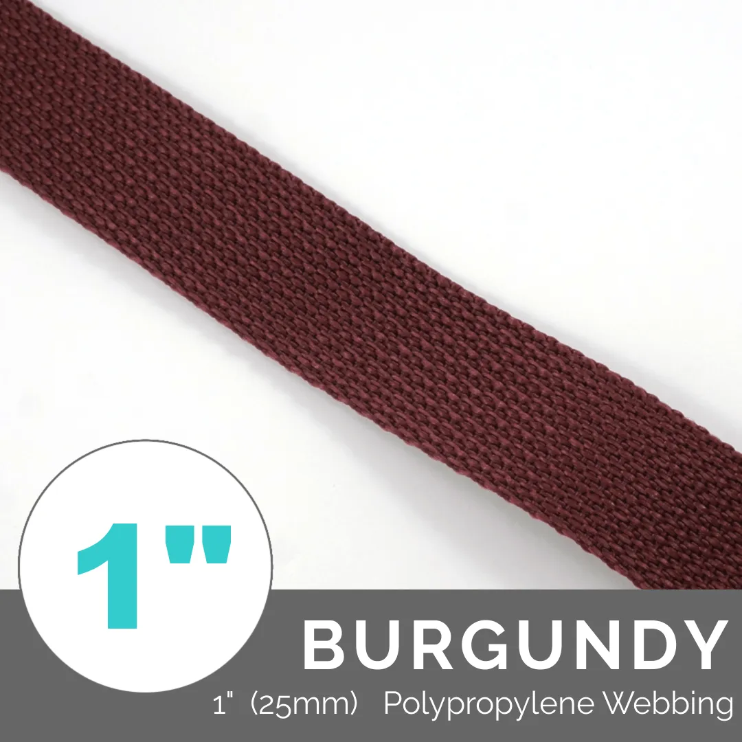 (Poly) Regular Strap Webbing 1" (25mm) Wide (Per 1 Yard)