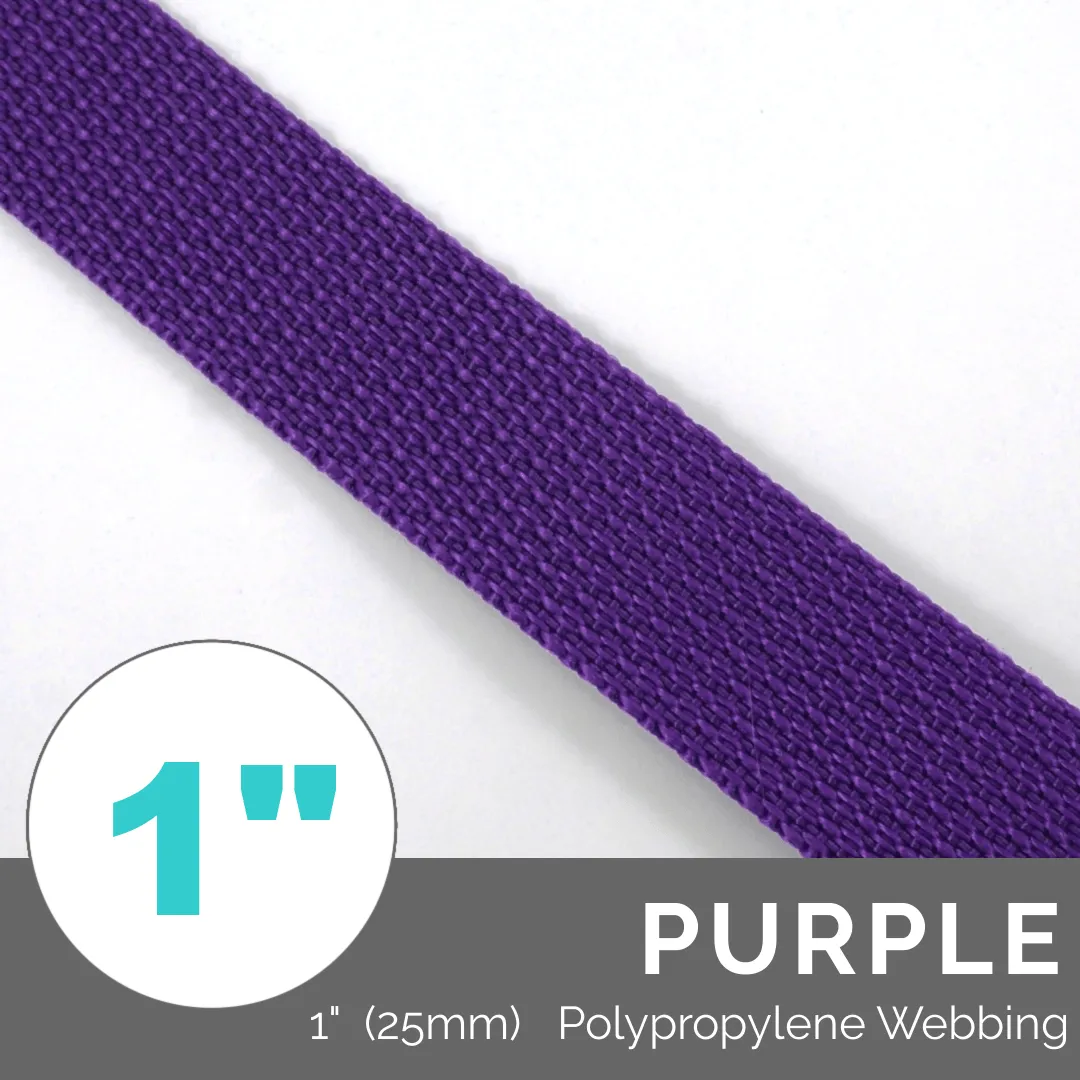 (Poly) Regular Strap Webbing 1" (25mm) Wide (Per 1 Yard)