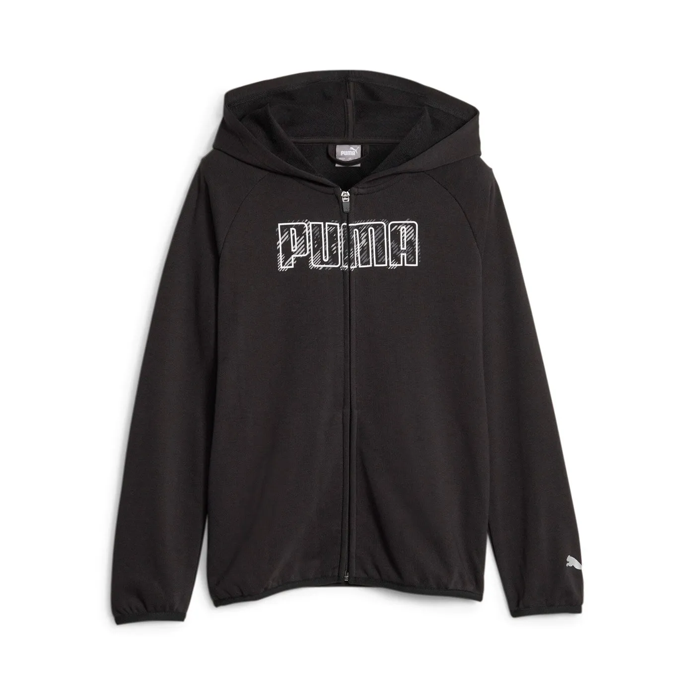 Puma felpa sportiva da ragazzo con cappuccio e cerniera intera Activ Sport 676291-01 nero