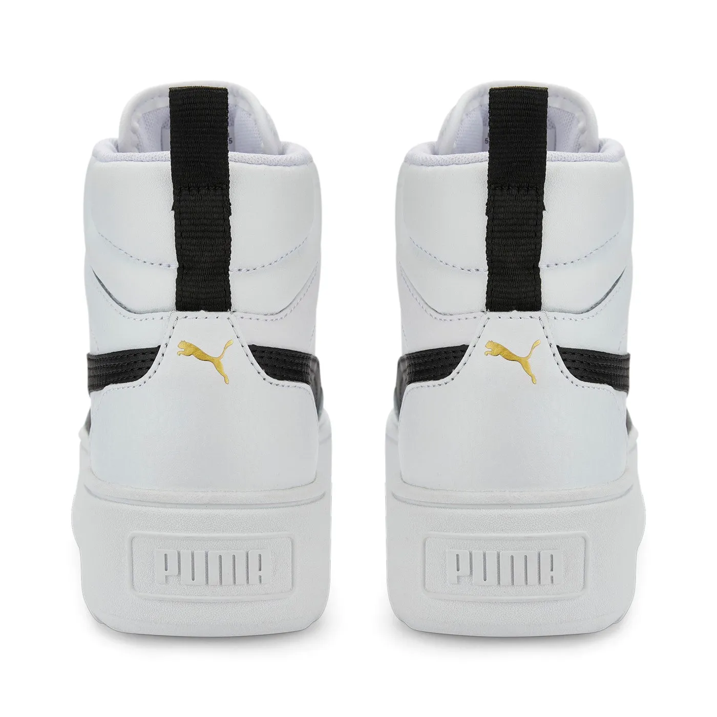 Puma scarpa sneakers da donna alta con zeppa Karmen Mid 385857 03 bianco nero