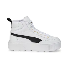 Puma scarpa sneakers da donna alta con zeppa Karmen Mid 385857 03 bianco nero