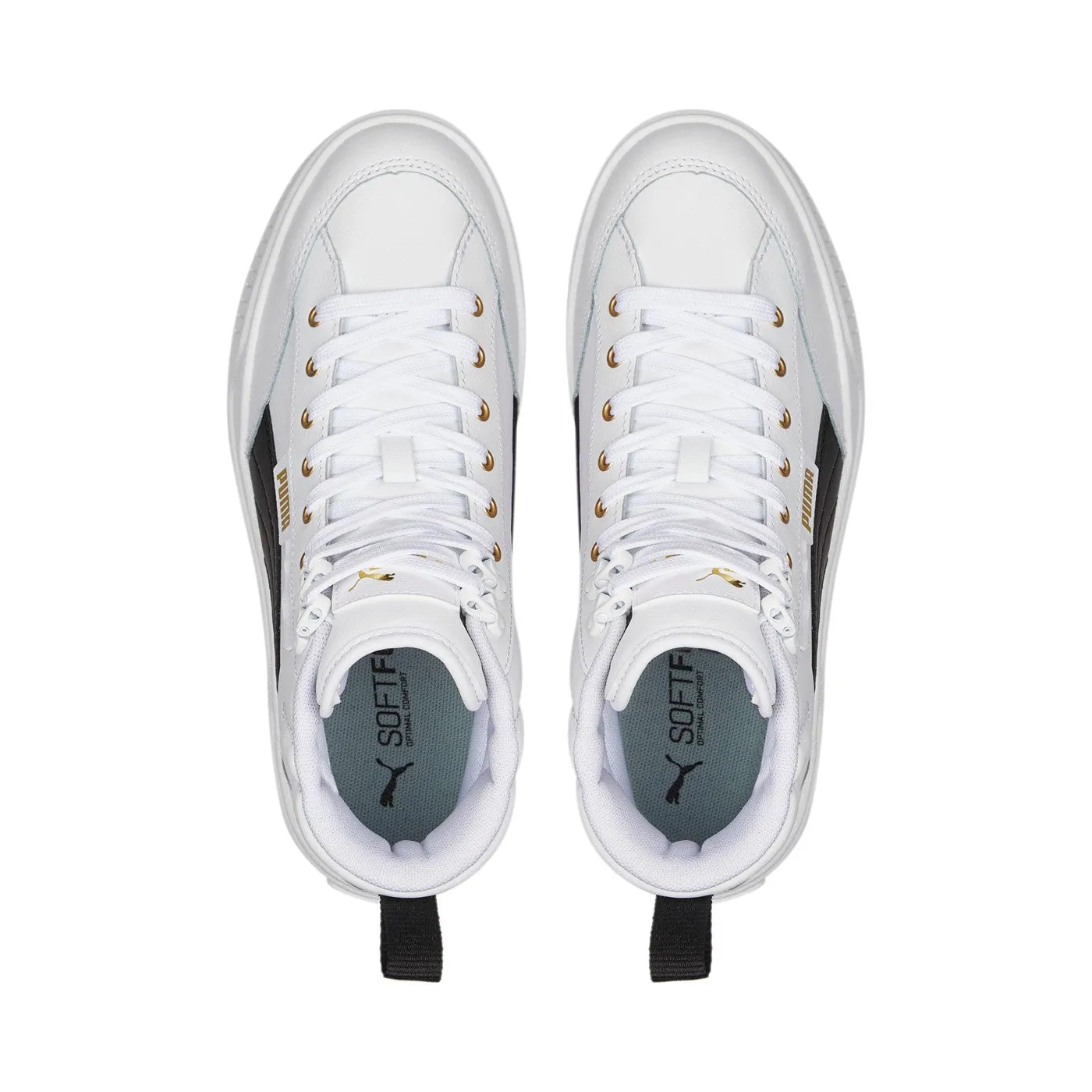 Puma scarpa sneakers da donna alta con zeppa Karmen Mid 385857 03 bianco nero