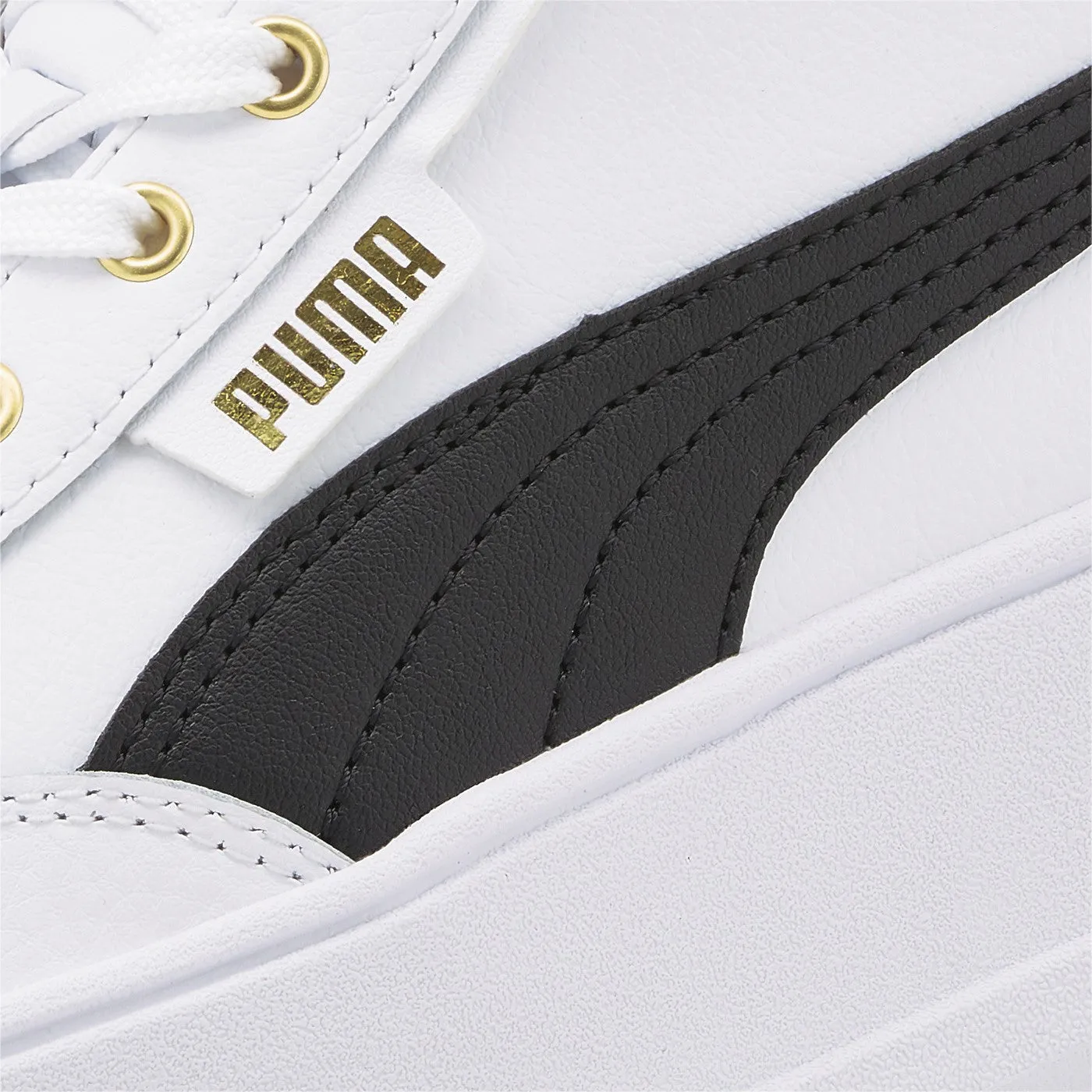 Puma scarpa sneakers da donna alta con zeppa Karmen Mid 385857 03 bianco nero