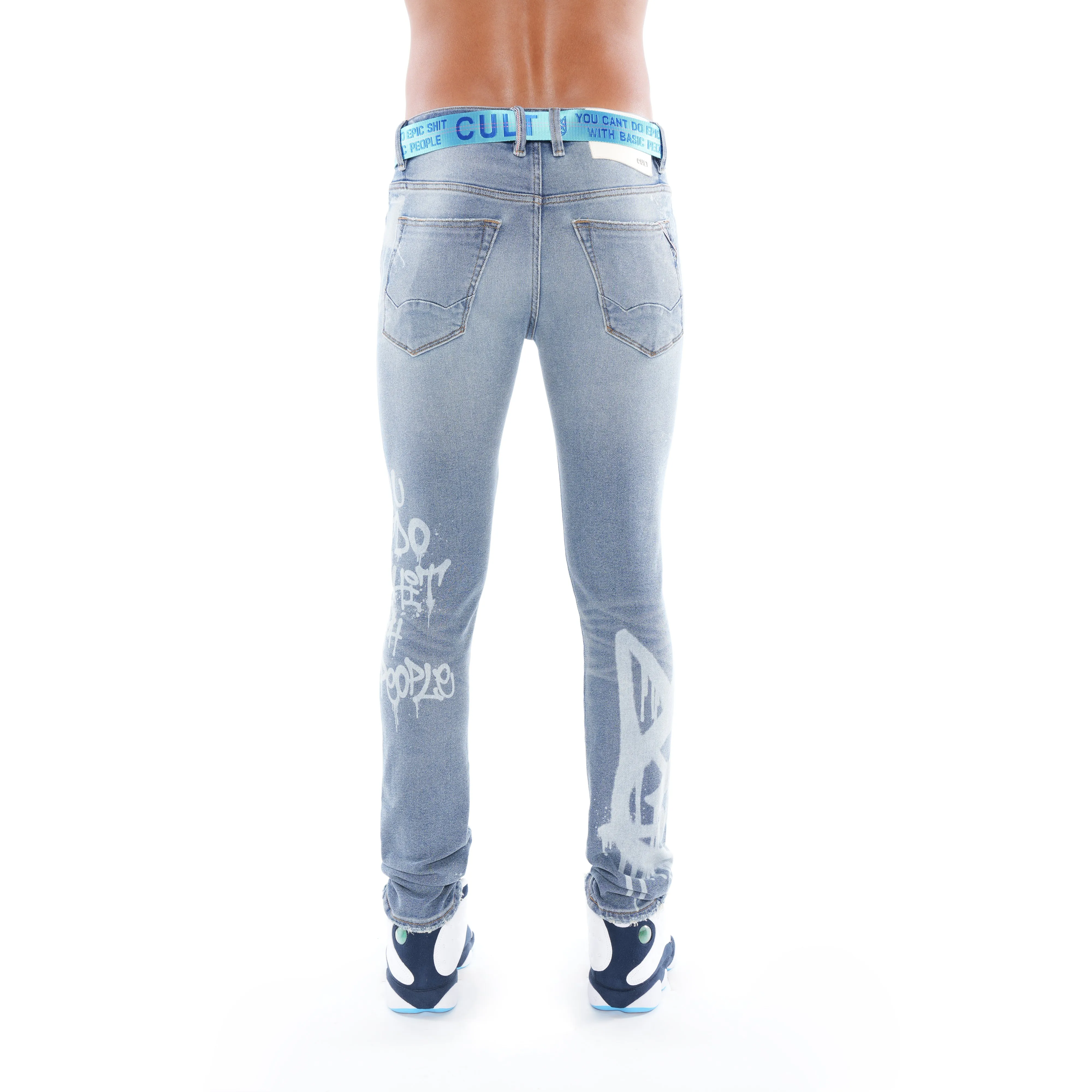 PUNK SUPER SKINNY BELTED STRETCH IN SPRAY