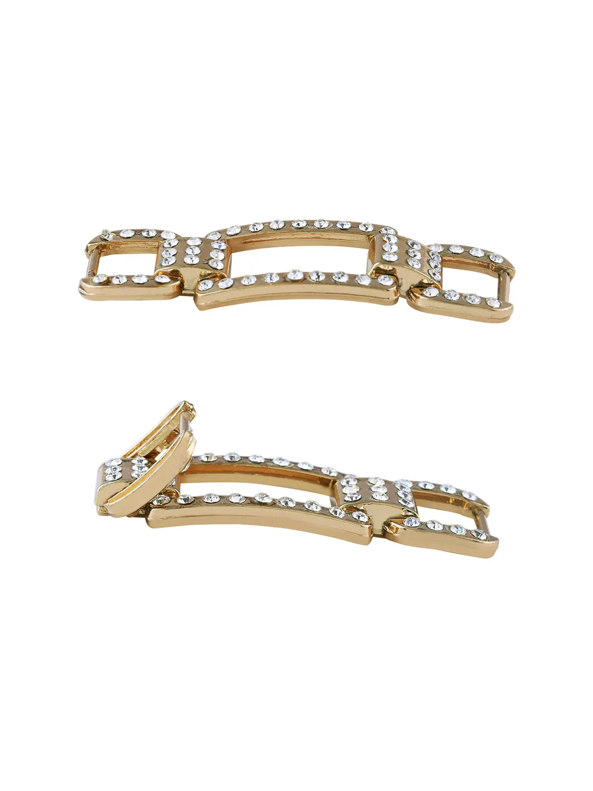 Rectangle Shape Diamond Golden Colour Decorative Belt Buckle
