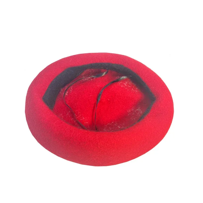 Red & White Mushroom Wool Beret