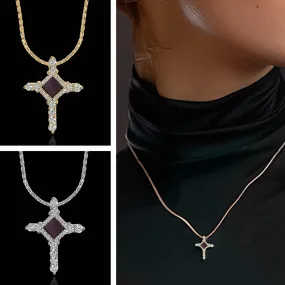 Religious Cross Necklace With Holy Bible - Mini Glimmer Cross Necklace