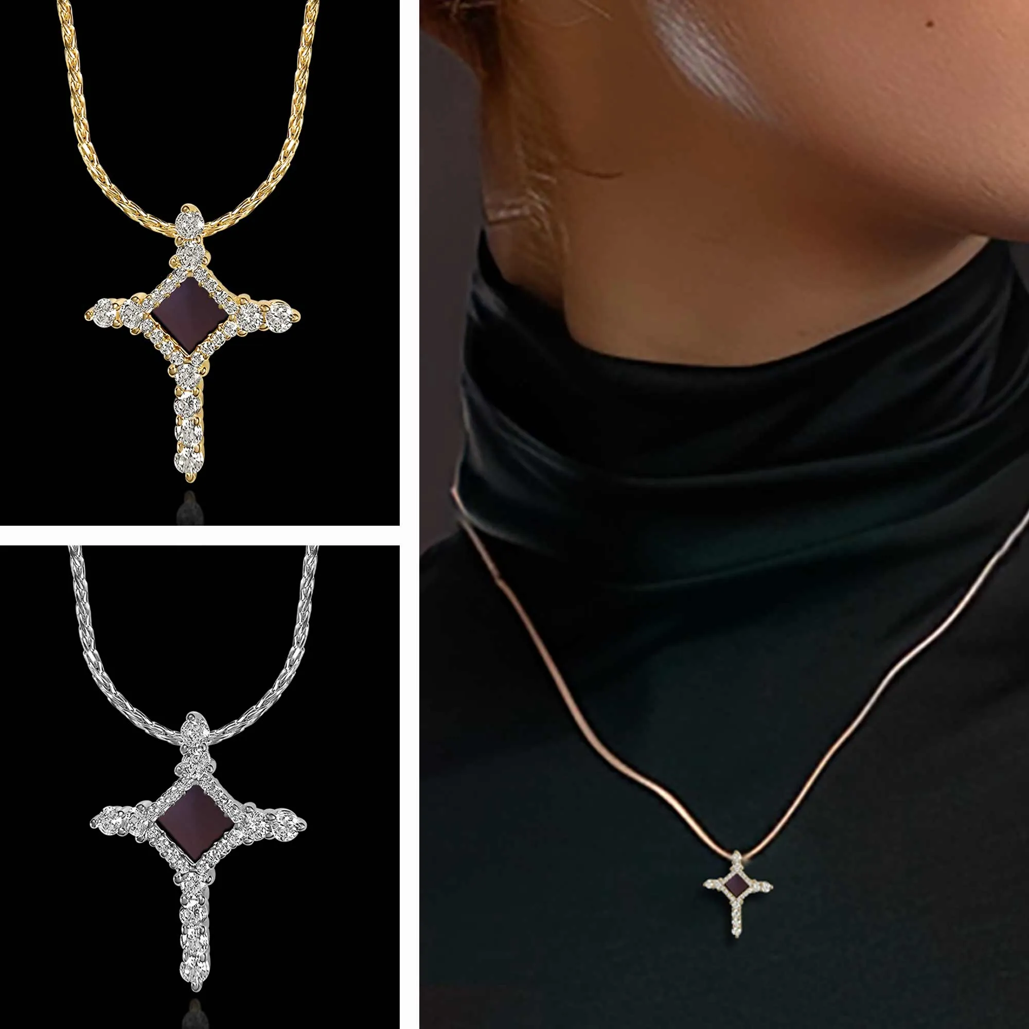 Religious Cross Necklace With Holy Bible - Mini Glimmer Cross Necklace