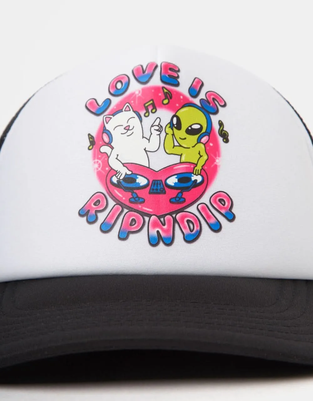 RIPNDIP Love Is RIPNDIP Trucker Cap - White/Black