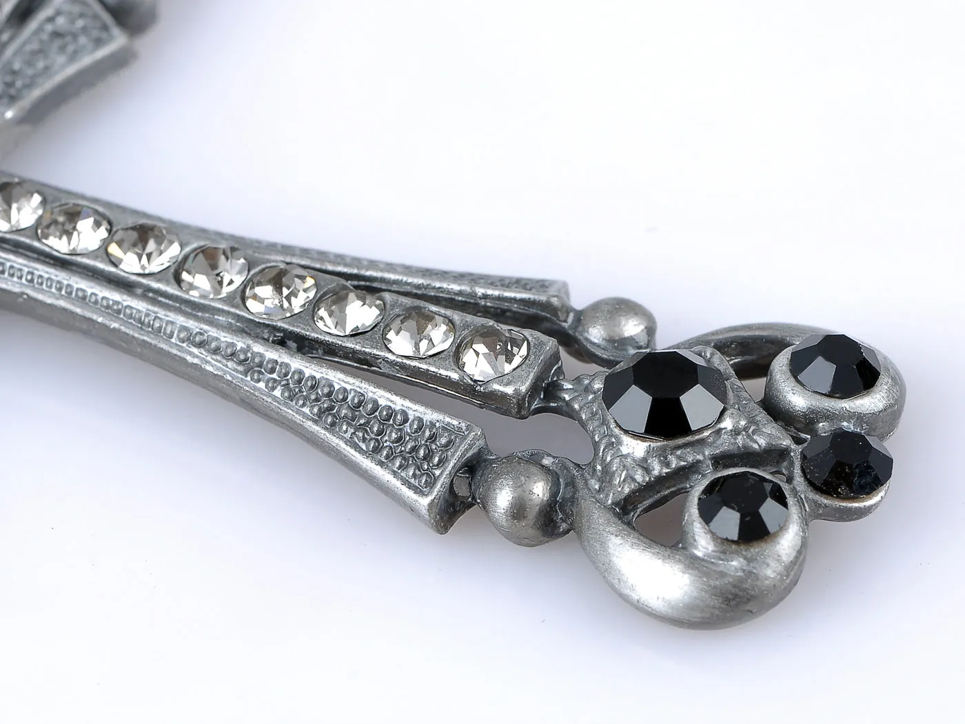 Rock Star Bling Black Holy Cross Pendant Necklace