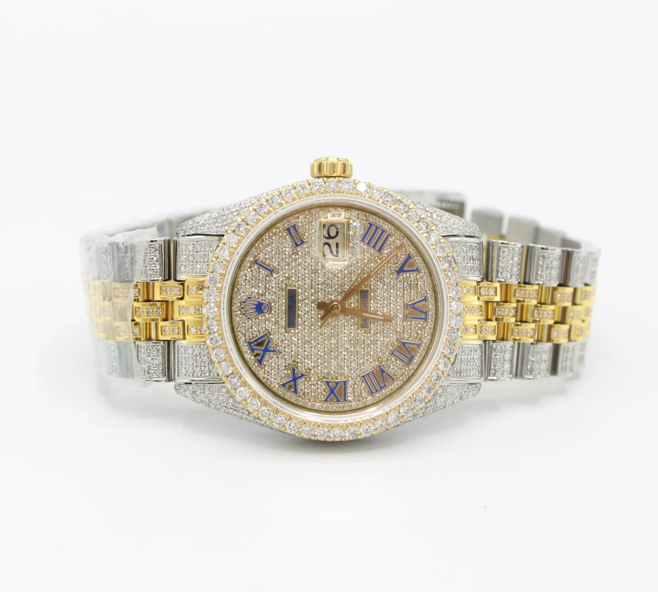 ROLEX BUST DOWN ICED OUT 36MM | YELLOW GOLD | ROMAN DIAL |