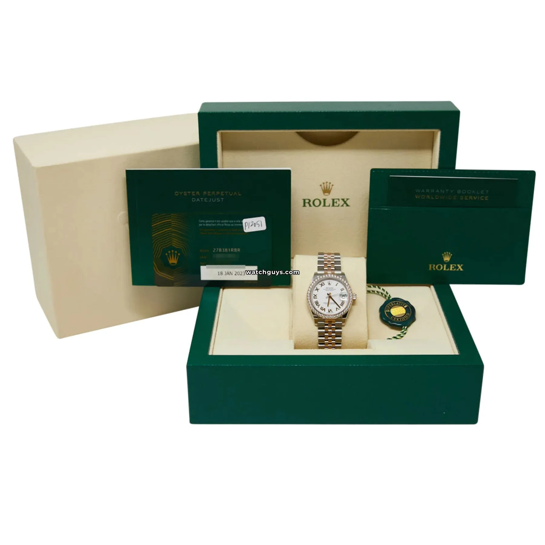 Rolex Datejust 278381RBR White Roman Diamond Jubilee