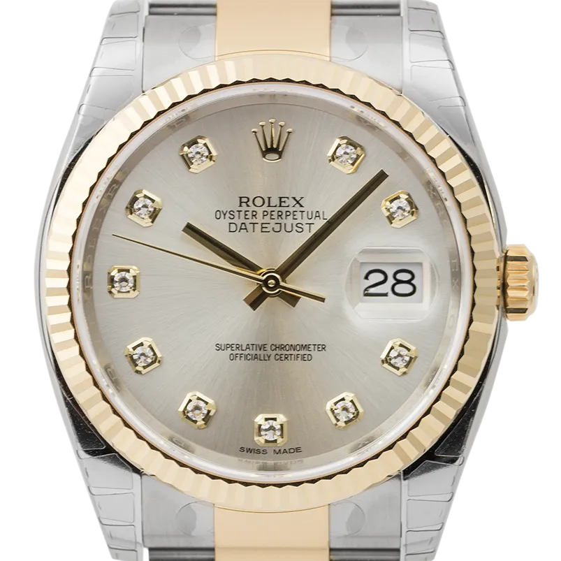 Rolex DateJust 36mm Steel/Rose Gold White/Roman Jubilee 116231