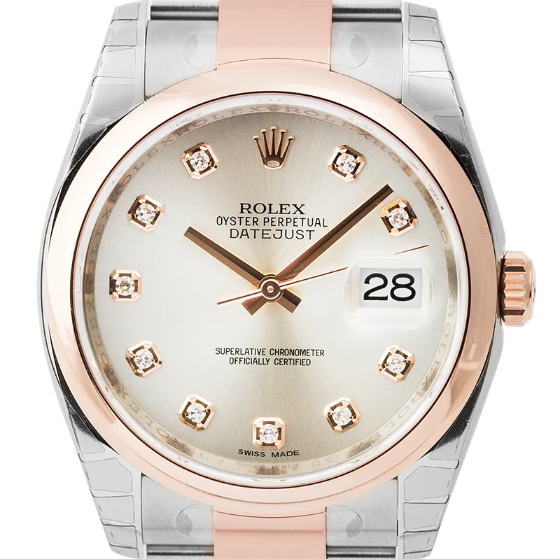 Rolex DateJust 36mm Yellow Gold and Steel Champagne/Roman 116203