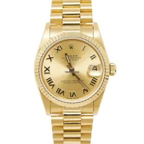 Rolex Datejust 68278 Champagne Roman President