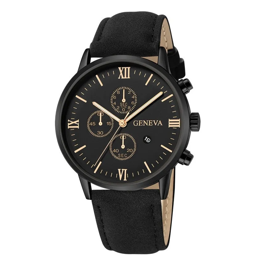 ROMAN®  Black Quartz Men