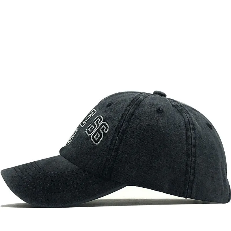 'Route 66' Vintage Style Washed Cap