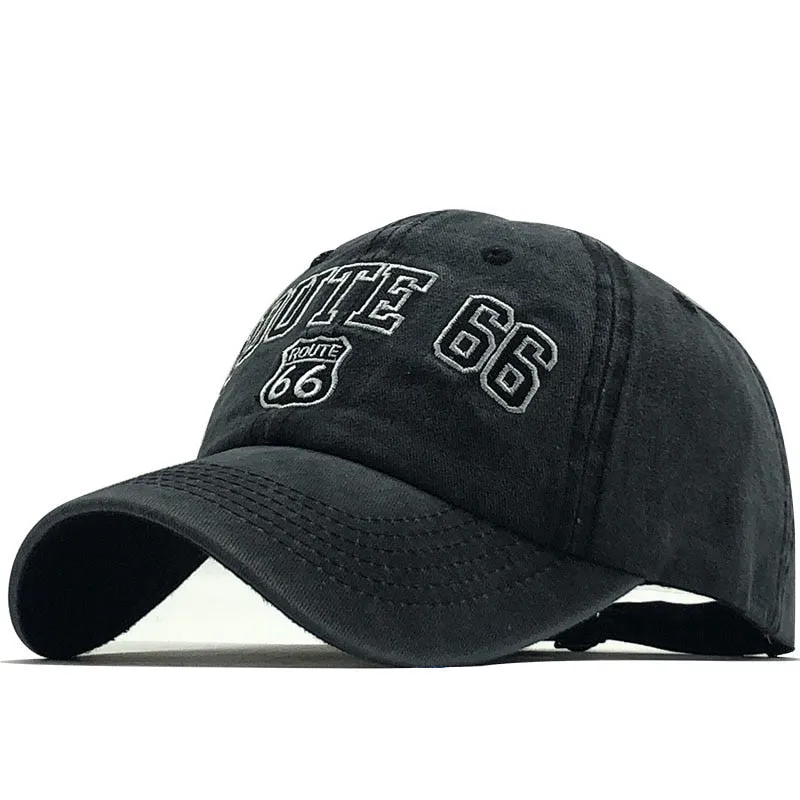 'Route 66' Vintage Style Washed Cap